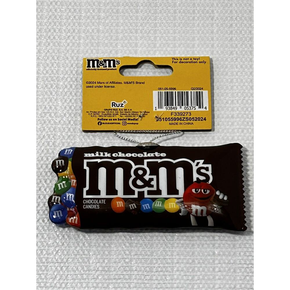 RUZ‎ M&M plastic Christmas tree ornament food Candy NEW Officially Licensed